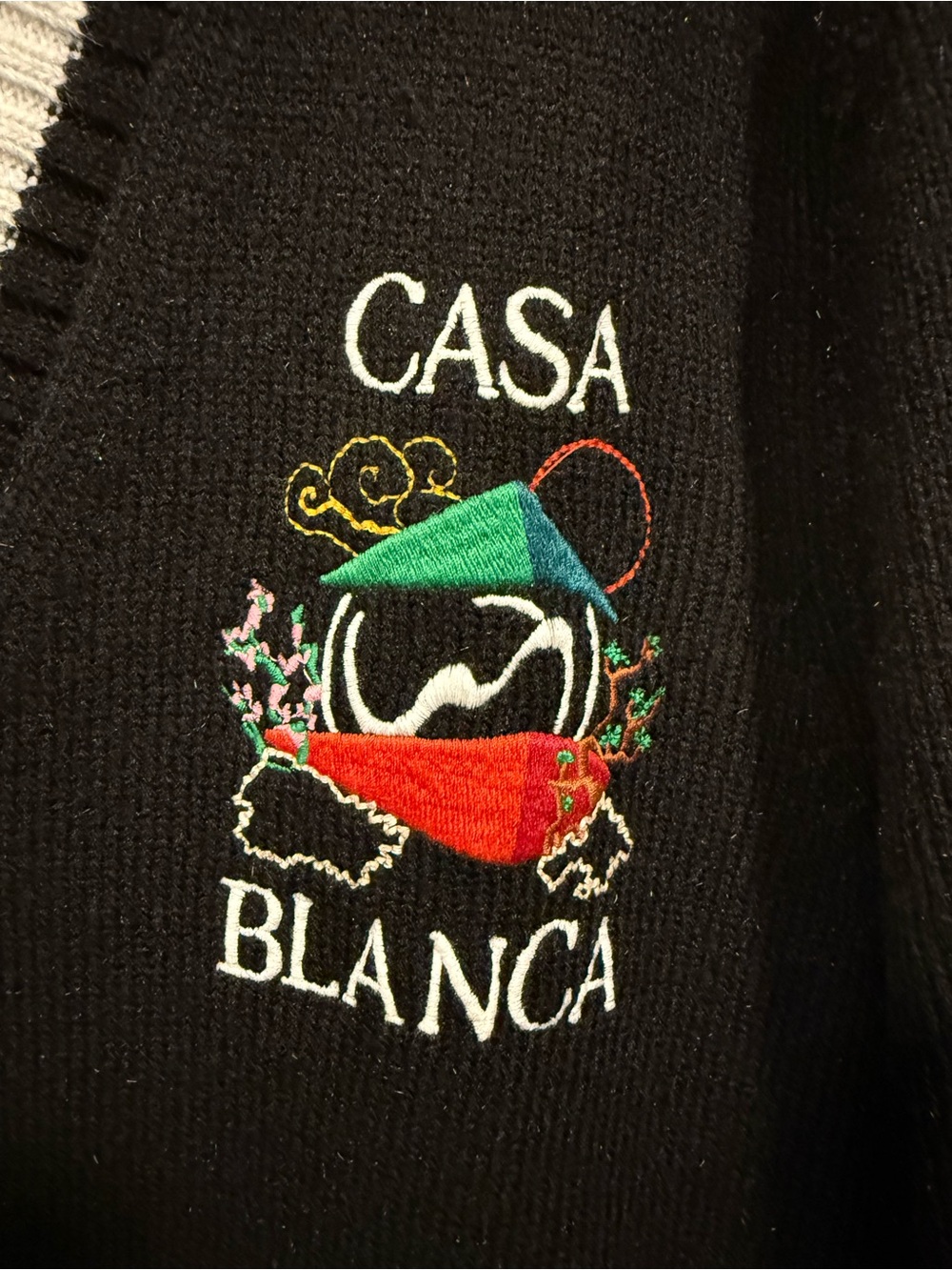 Casablanca Embroidered Mountain Temple Cardigan Graphic Sweater - Picture 3 of 12